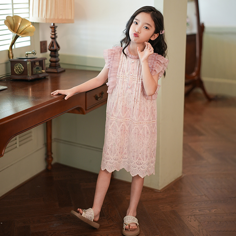 清倉--51374吉米家族2025夏季新款洋氣女孩裙子女童連衣裙