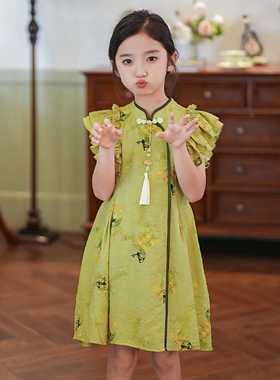 夏季清仓-53390儿童连衣裙旗袍女童新中式2026新款富家千金感裙子