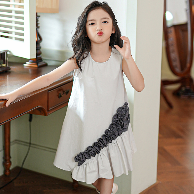 清仓--53425女童连衣裙2025夏季无袖背心裙小女孩公主裙儿童裙子