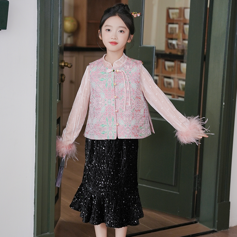 唐装女童国风套装秋装2025新款新中式女宝宝秋季古风汉服儿童装