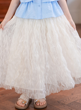 53428女童半身裙2025新款夏装长款时尚百搭洋气蓬蓬裙儿童A字裙子