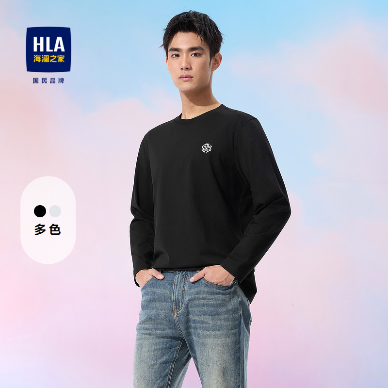 海澜之家圆领印花潮流长袖T恤