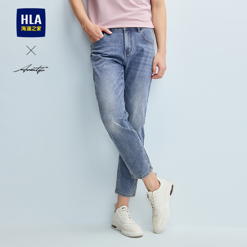 海澜之家中腰五袋款水洗牛仔裤