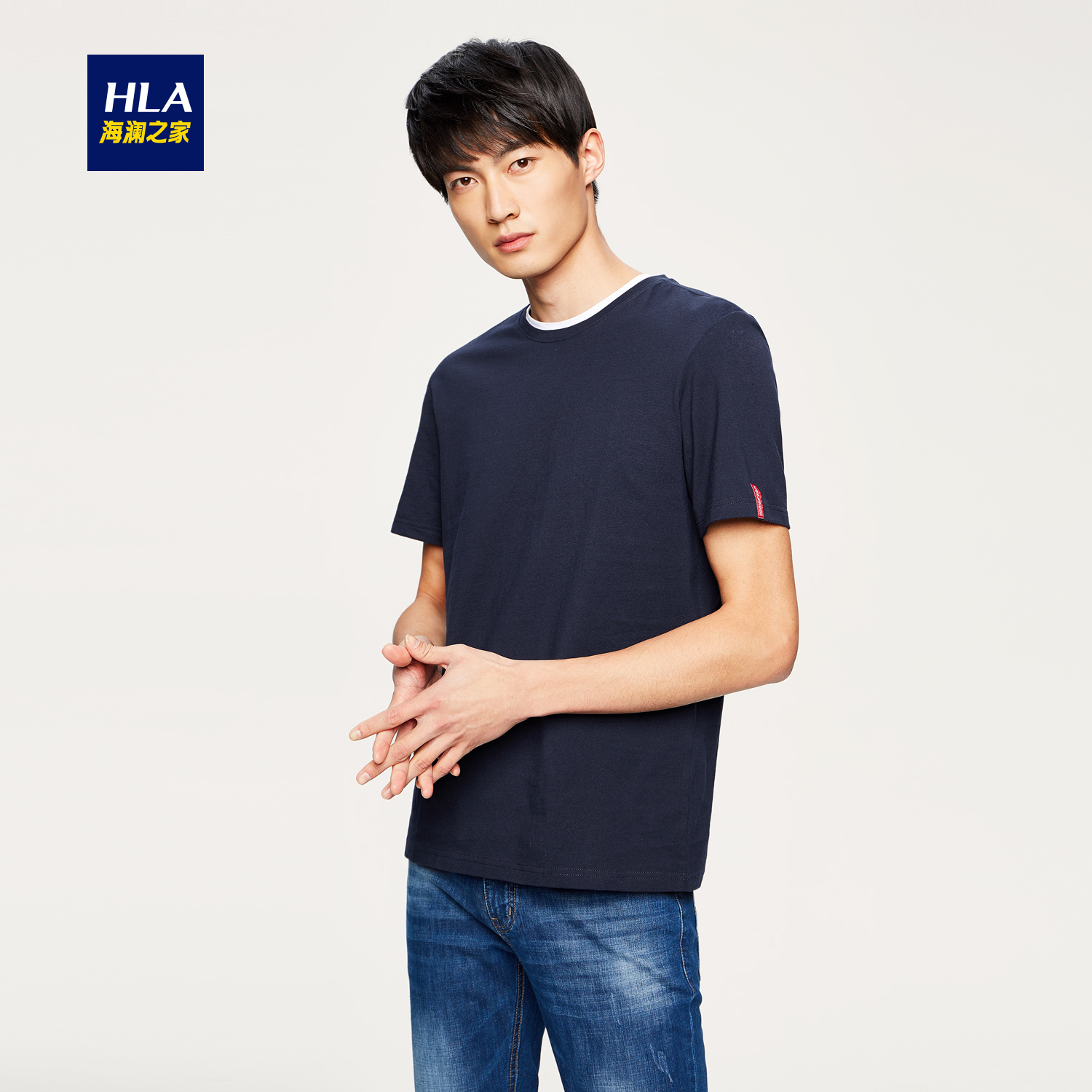 HLA/º£À½Ö®¼ÒÊæÊÊ»ù´¡¿î¶ÌÐäTÐô2018Ïļ¾ÐÂÆ·¼òÔ¼Ô²ÁìTÐôÄÐ