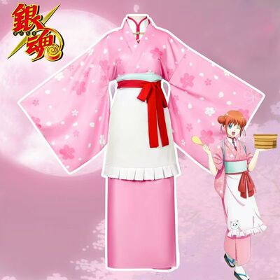 银魂神乐cos服春色茶房同款连衣裙日式和服二次元cosplay表演服