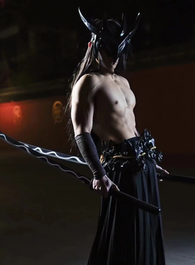 lol英雄永恩cos服黑色永恩cos服黑色永恩cos黑色永恩面具永恩假发