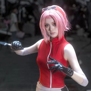 忍者疾风传春野樱cosplay服装春野樱cos服春野樱cos春野樱cos假发