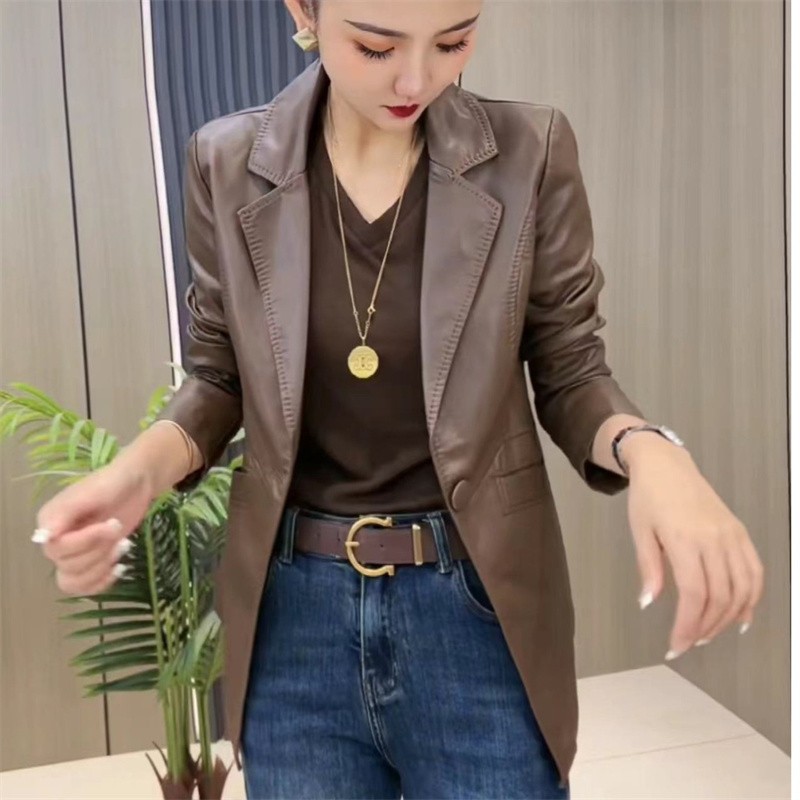 大码女装皮衣外套女春季2025新款