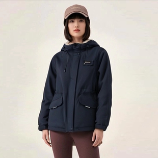 派克服女款 中长款 加绒加厚2025新款 爆款 女士棉服保暖外套 冬季 工装