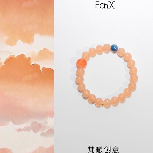 国风原创天然正品粉玉髓玛瑙手串