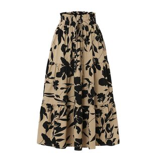 Women summer floral dress lady loose A line skirt 女夏半身裙