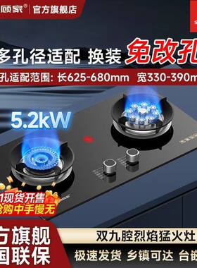 顾家燃气灶双灶大火力天
