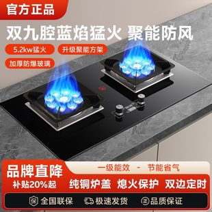 新飞燃气灶双灶家用直喷增压九腔猛火灶天然气液化气煤气灶具