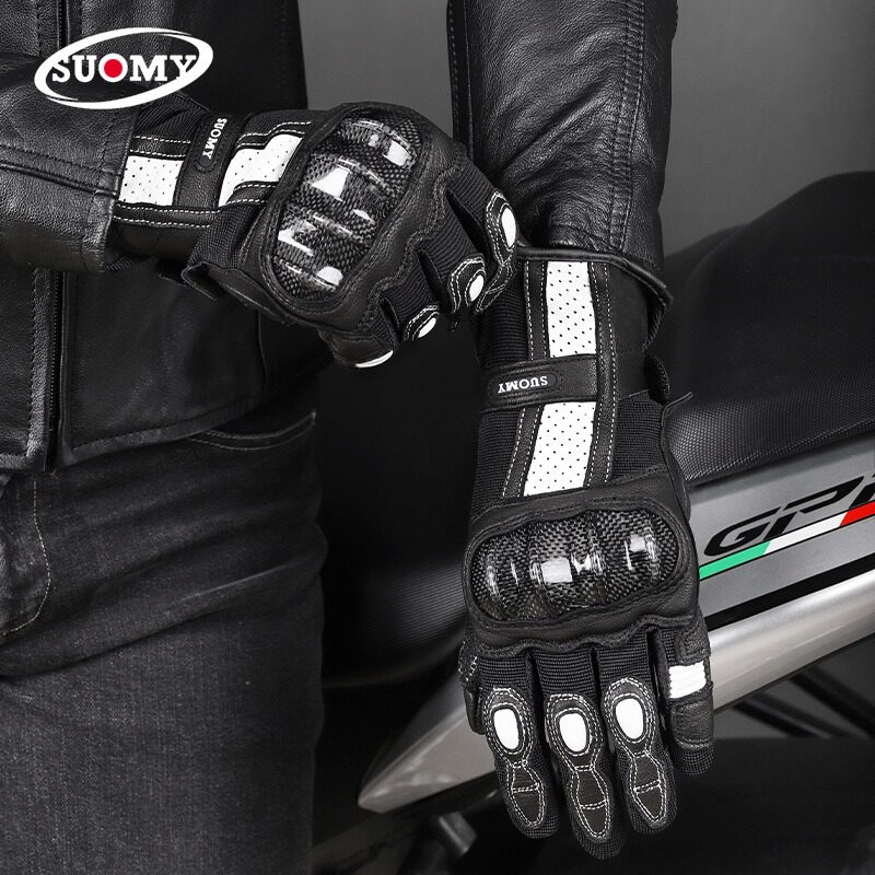 摩托车骑行手套男女款四季机车赛车真皮透气耐磨复古骑士防摔装备