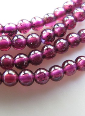 天然紫色石榴石紫鸦乌3圈4圈手链手串子牙乌可做项链挂吊坠606