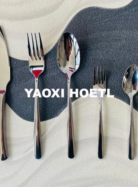 【星级酒店版本】特厚304西餐餐具刀叉勺子水果叉甜品勺定制LOGO