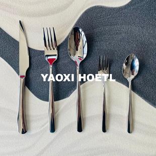 【星级酒店版本】特厚304西餐餐具刀叉勺子水果叉甜品勺定制LOGO