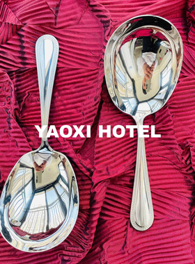 【中古风珍珠链设计】法式复古西餐勺304高级感分餐勺大头勺ins风