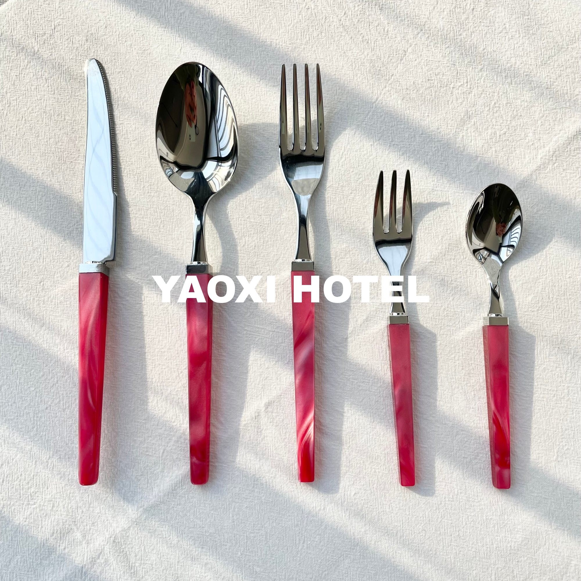 【波尔多红】法式西餐刀叉勺套装304餐具ins风水果叉甜品勺子汤匙,餐饮具,西餐餐具套装,淘宝优惠券,粉丝福利购,淘宝优惠卷