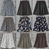 夏日小清新棉绸大摆短裙舒适凉爽 中年半身裙人造棉碎花舞裙a字裙