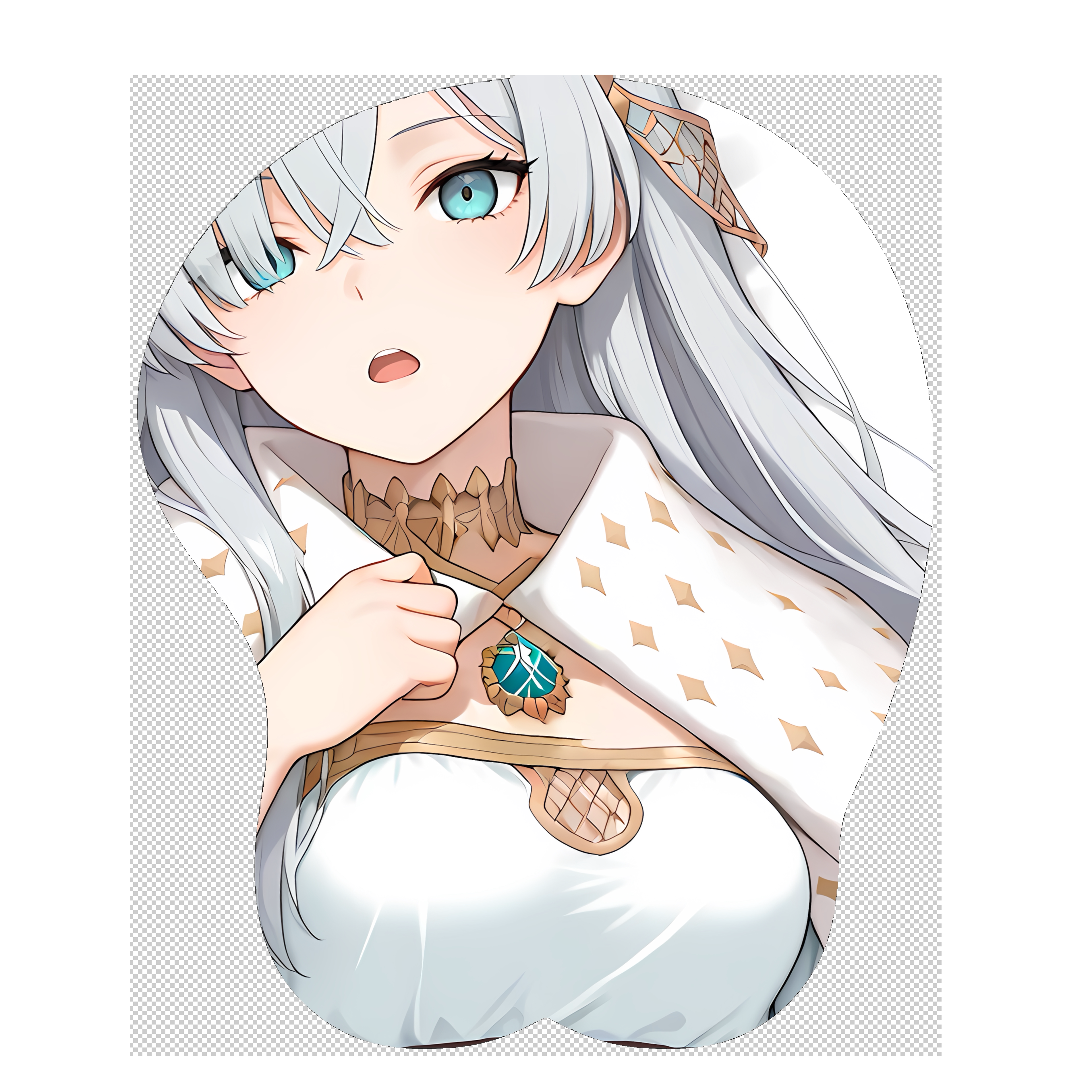 原创-3d胸部立体硅胶鼠标垫fgo 安娜斯塔西娅二次元动漫游戏周边