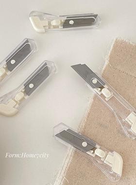 ins风迷你白色开箱刀学生美工刀拆快递神器手工刀小巧便携小刀