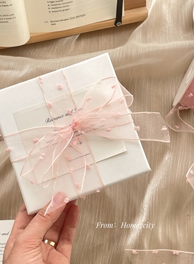 ins风泡泡纱丝带雪纱点点缎带礼物包装绳蝴蝶结绑带花艺扎带送礼