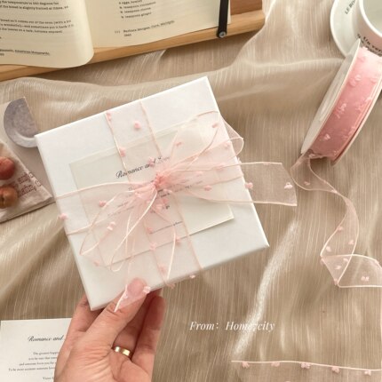 ins风泡泡纱丝带雪纱点点缎带礼物包装绳蝴蝶结绑带花艺扎带送礼