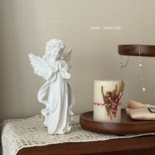 小天使桌面摆件氛围感餐桌装 饰玄关摆件幸运女神雕塑树脂工艺品