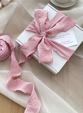 ins风泡泡褶皱丝带礼物包装缎带柔软布艺蝴蝶结绑带花艺扎带大卷