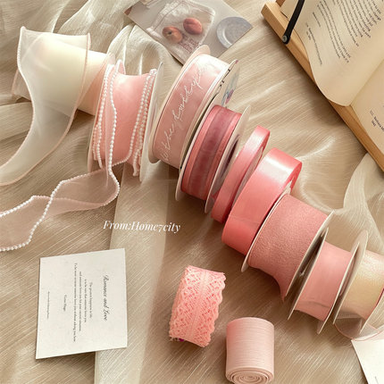 韩粉色系~礼物包装丝带唯美浪漫鲜花花束蝴蝶结装饰绑带礼品绳ins