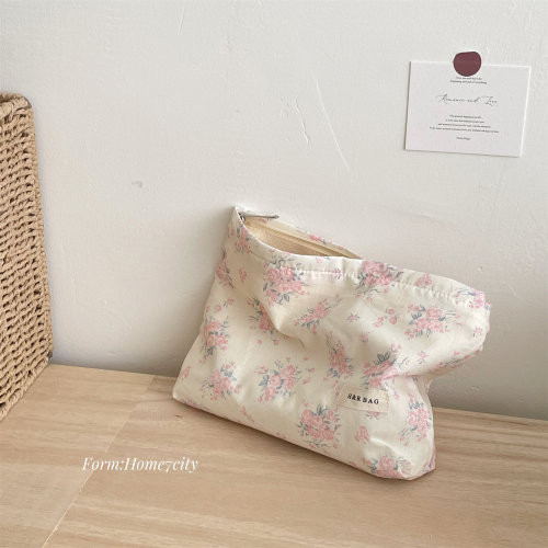 ins韩系小碎花化妆包大容量