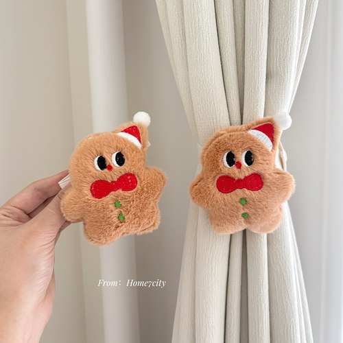 软萌可爱圣诞节窗帘绑带