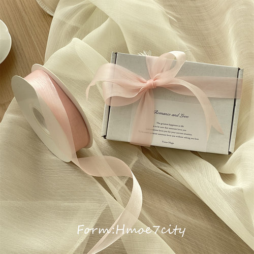 韩系ins风牛奶雪纱丝带光泽感