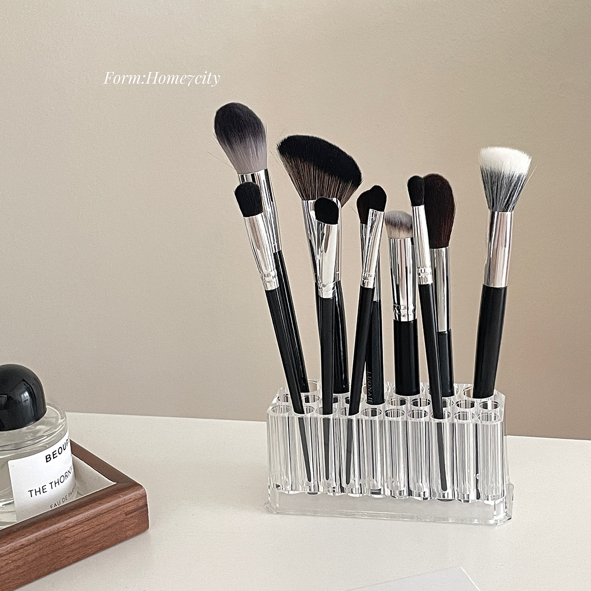 ins高级亚克力化妆刷收纳架笔架桌面整理架26孔透明眉笔眼线笔架,收纳整理,整理架/置物架/收纳架,淘宝优惠券,粉丝福利购,淘宝优惠卷