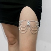 欧美水钻多层弹力腿链 chain 沙滩度假水晶身体链女Leg 时尚 夏季