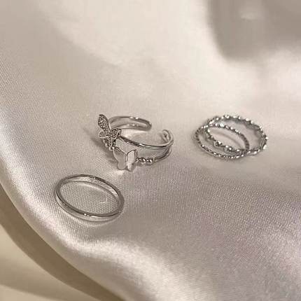 戒指女个性嘻哈朋克开口可调节食指关节戒冷淡风小众ins钛钢男女