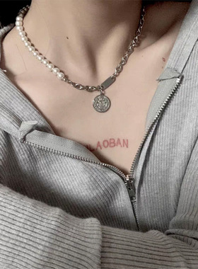 ins冷淡风钛钢小众设计感锁骨链