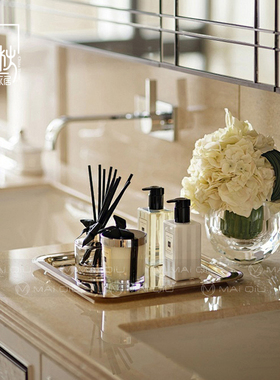 现代浴室洗手台搭配套装摆件轻奢高端托盘装饰品样板间设计师软装