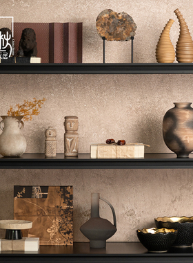 侘寂风覆古高级感艺术摆件小众样板房民宿茶室酒柜中古装饰品摆设
