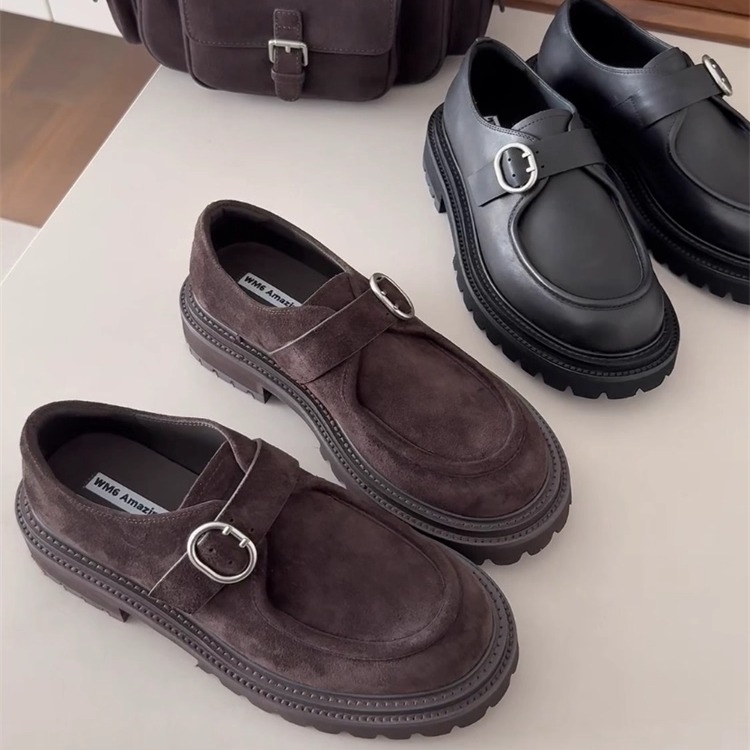 WM6乐福鞋女真皮厚底单鞋