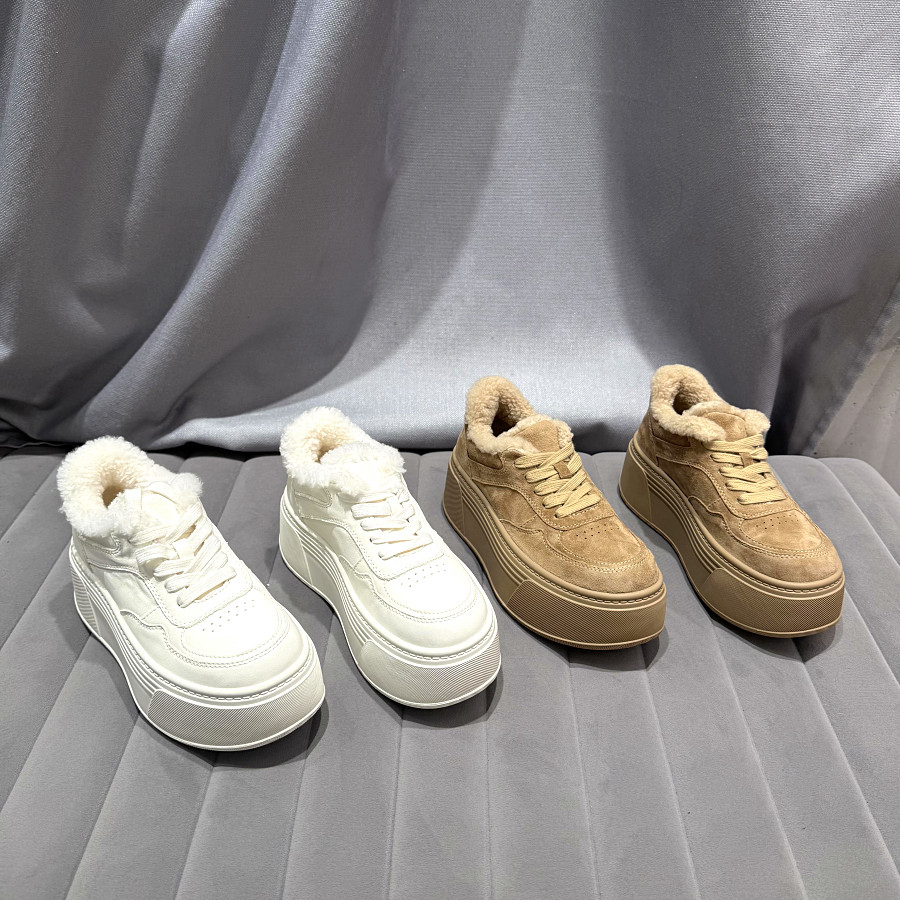 欧洲站加绒保暖厚底休闲运动鞋女