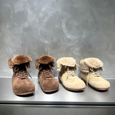 欧货真皮加绒保暖短靴雪地靴