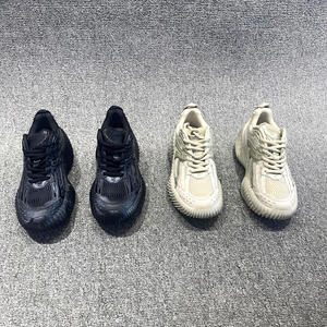 欧洲站女鞋2023秋季新款欧货真皮小个子松糕厚底老爹鞋时尚休闲鞋