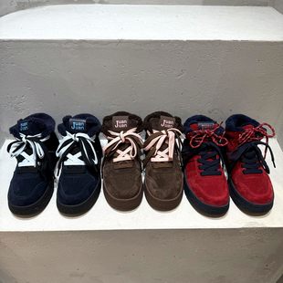 欧洲站乐魔加绒保暖女鞋2025年冬季新款欧货磨砂皮韩版休闲高帮鞋