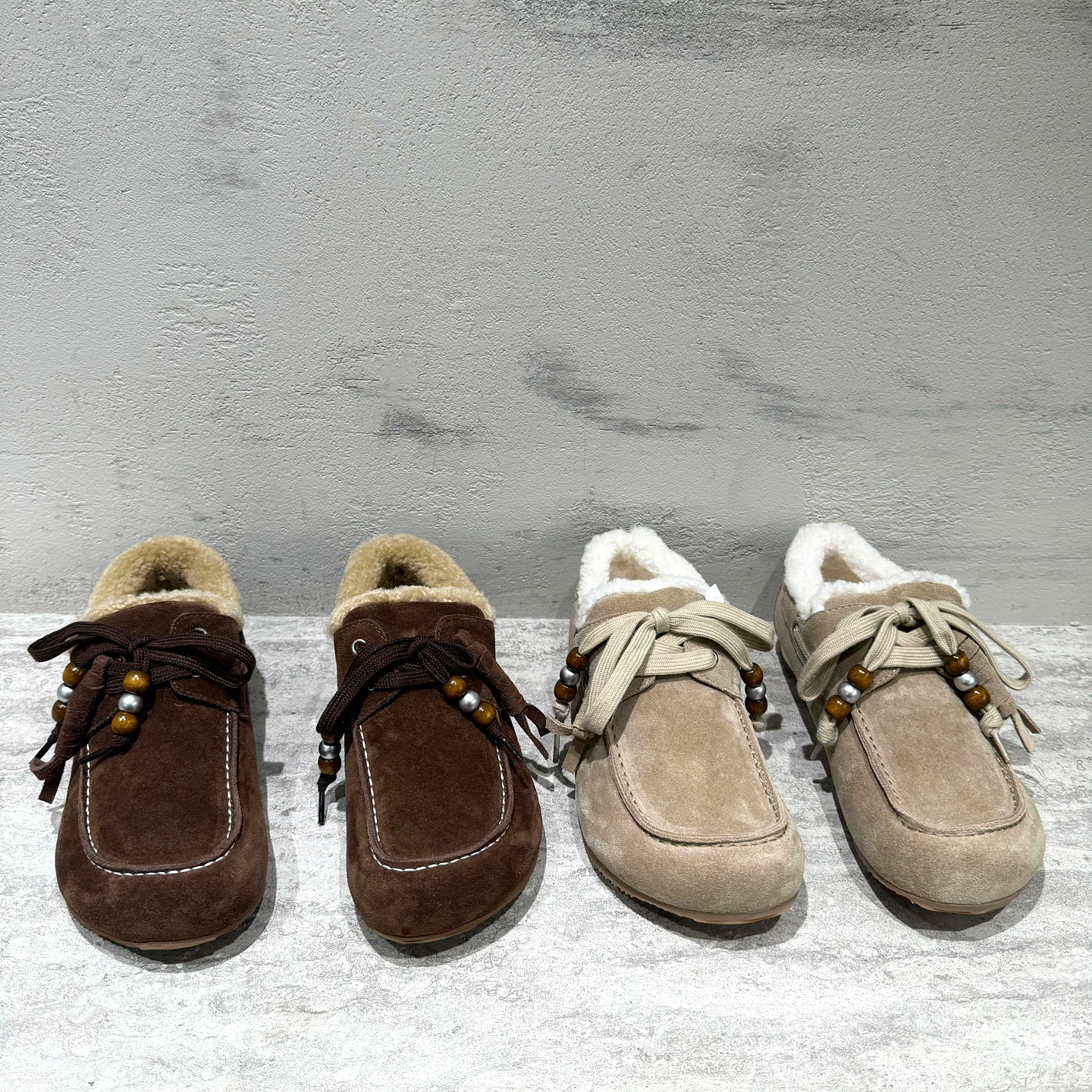 先峰名典羊羔毛加绒乐福鞋女