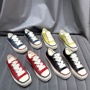 欧洲站女鞋2026年早春新款欧货牛仔布厚底方头帆布鞋时尚休闲鞋