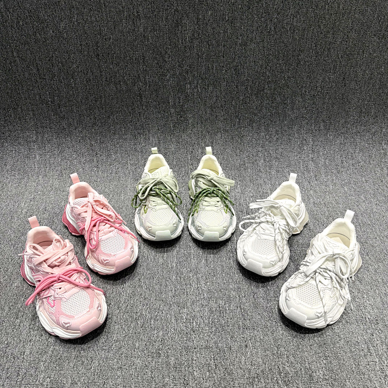 欧洲站网面老爹鞋女2026年早春新款欧货真皮松糕底时尚运动休闲鞋