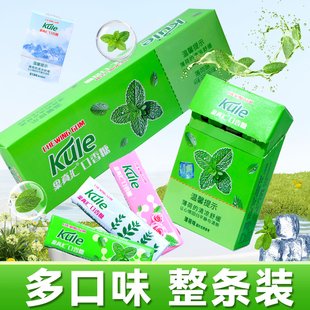 烟盒装口香糖薄荷玫瑰花留兰香味口气清抽抽盒独立小包装休闲零食