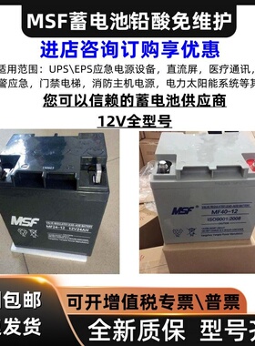 MSF蓄电池MF-12V17A24A38A40A65A100A机房直流屏备用铅酸免维护
